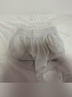 Women's White Layered Athletic Shorts with Elastic Waist